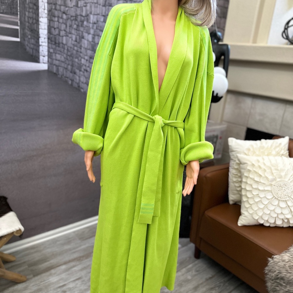 New Sz XL Women’s Adidas X Ivy Park Knit Robe Green Beyonce - Picture 3 of 12